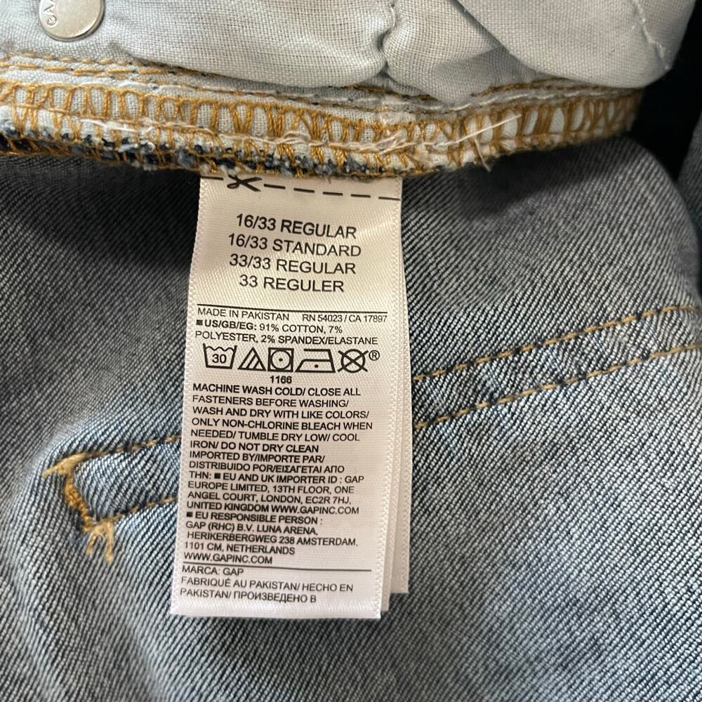 New Gap Mid Rise Universal Baby Boot Jeans Medium Wash - Size 16/33R - Picture 8 of 8